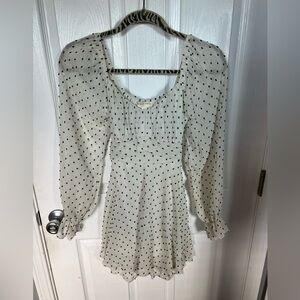 Chic Long Sleeve Polka Dot Dress